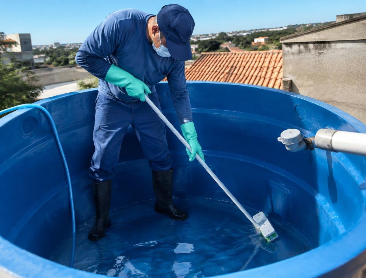 Limpeza e higienização de caixa d'água em Olímpia